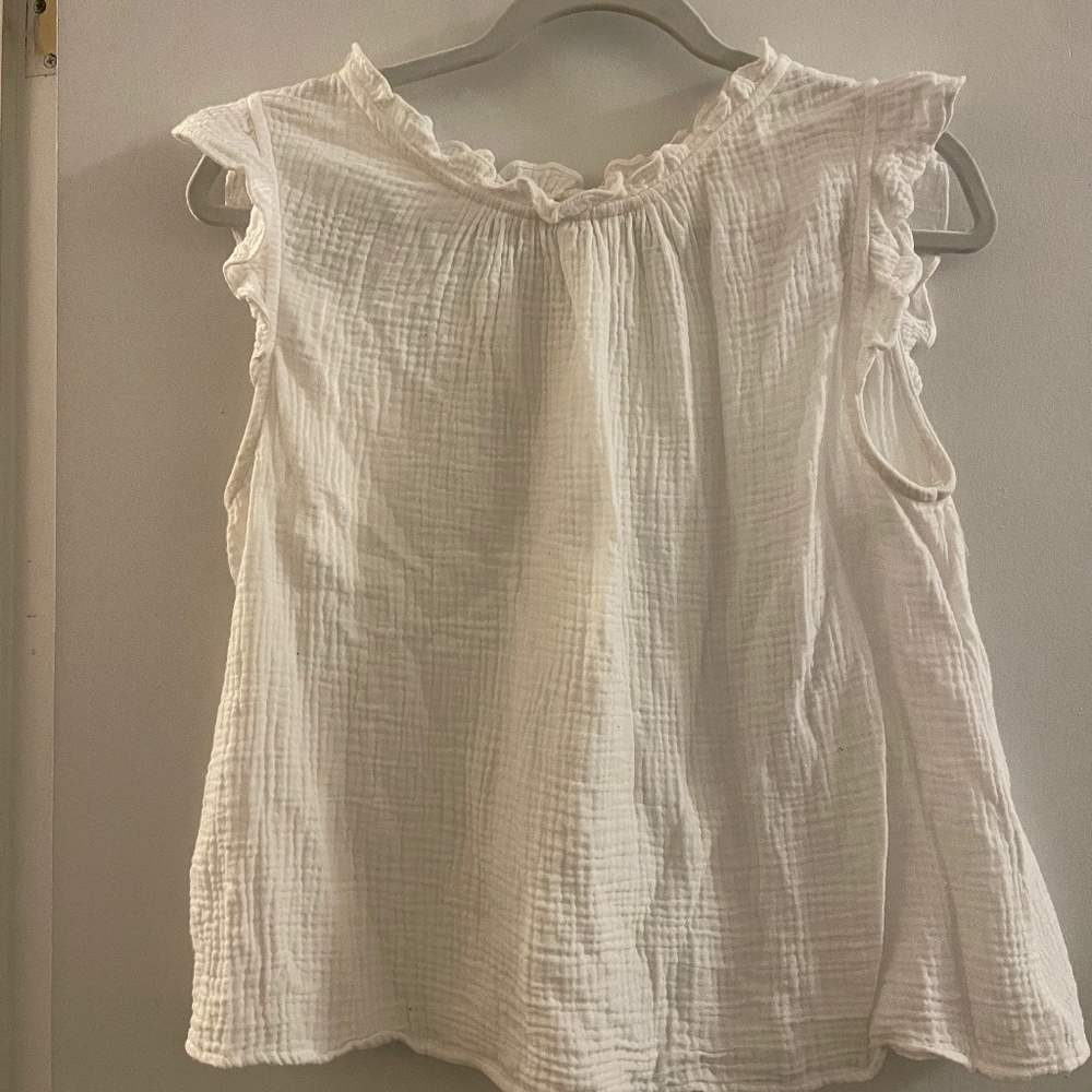 Grade & Gather Cotton Sleeveless Blouse, M